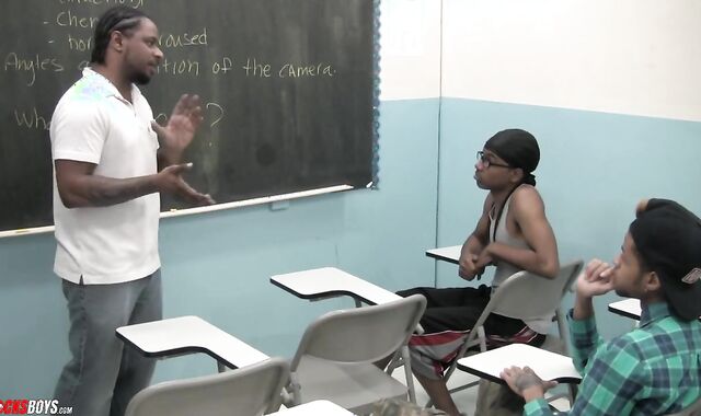 Leon Desired to Get Some Additional Credit By Taking The Teacher Meaty Man Meat