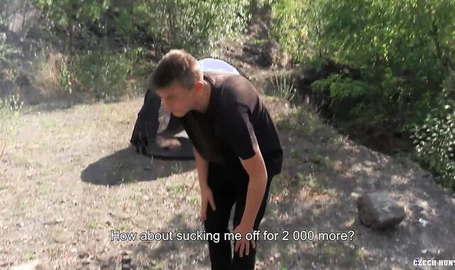 BigStr - Crazy Dude Finds A Jaw-Ripping Off Lonely Van & Pays Him For Some Joy In His Tent