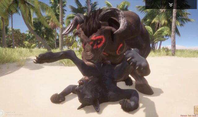 Crazy Life / Gay Hairy Werewolf with Enormous Minotaur