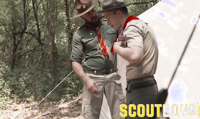 ScoutBoys - light-haired marvelous scout is tempted & torn up wet by hung, red-molten DILF