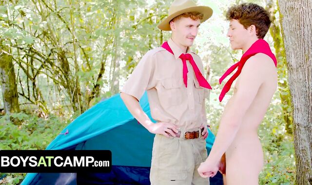 Dudes At Camp - Scout Fellow Seduces Scout Sir By Showing Him His Pulsing Rock Hard Trouser Snake