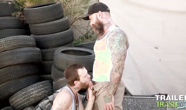 TRAILERTRASHBOYS Jerk Dixons Xxl Spear Deep-Throated By Beaux Morgan