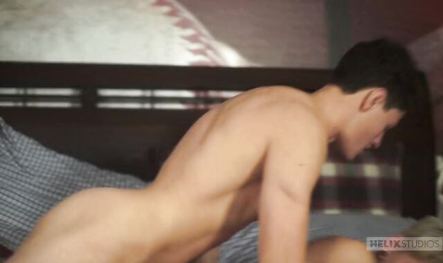 Helix youngster starlet Aiden Garcia humped by rocky Corey Marshall