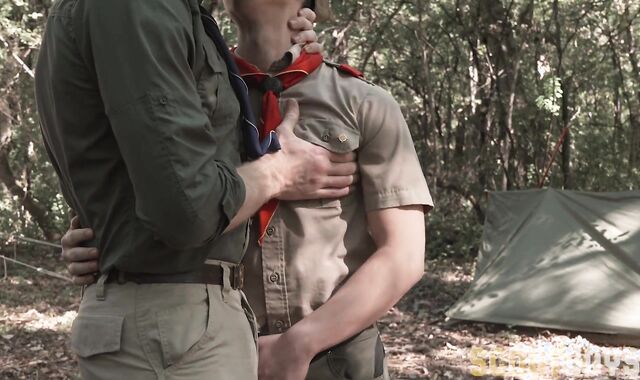 ScoutBoys - tall, strung up sandy-haired DILF barebacks bellowing cherry scout