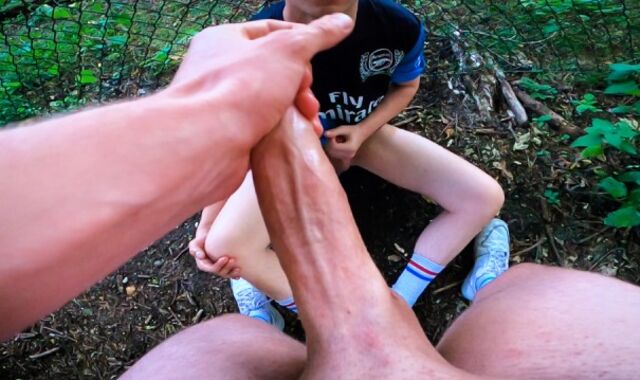 Molten Football Youngster Gives Me Head & His Backside Love Glove-Free-For-All Roadside - Gigantic Cumshot Explosion In Public Footpath