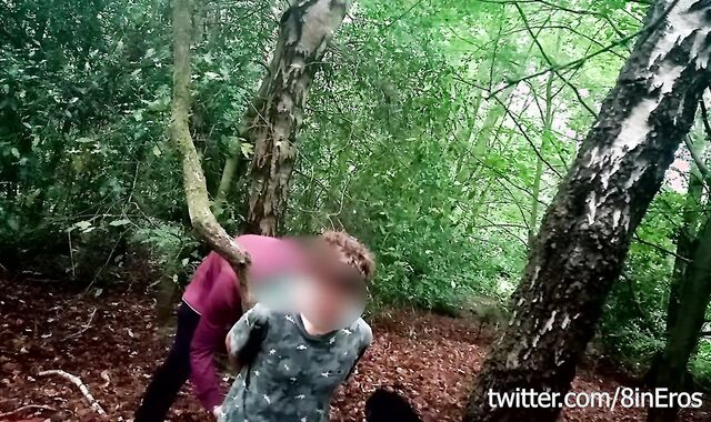 Sub gets trussed to a tree and blow-job's Dom Eros