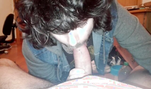 Super-Hot punk bf deeptroaths and swallows jism of queer-for-pay married